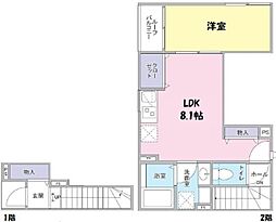 JR総武線 新小岩駅 徒歩7分の賃貸アパート 2階1LDKの間取り