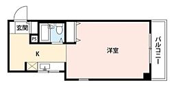 松濤マンション 3階ワンルームの間取り