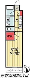 LEO四拾八番館 1Kの間取図画像
