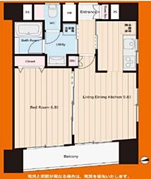 センチュリー東上野 9階1LDKの間取り