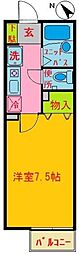 エクレール 1Kの間取図画像