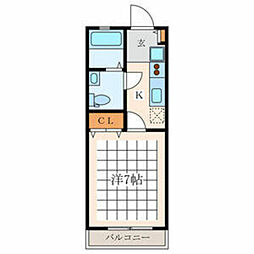 レガーロ和田町 1Kの間取図画像