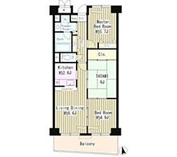 村野ビル オークステイ清瀬 3階3LDKの間取り