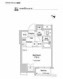 プラウドフラット三越前 3階1Kの間取り