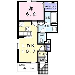 南海高野線 萩原天神駅 徒歩17分の賃貸アパート 1階1LDKの間取り