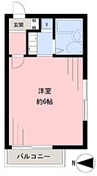 ランドピア新宿 1Kの間取図画像