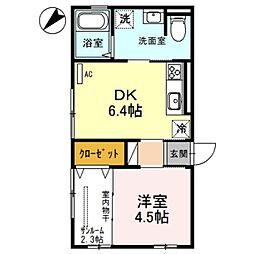 メゾンキンメイ 1LDKの間取図画像