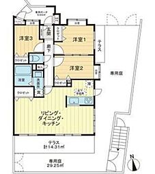 ライオンズマンション氷川台第2 3LDKの間取図画像