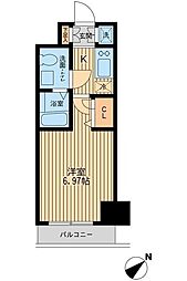 エコロジー潮見レジデンス 11階1Kの間取り