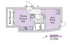 EXAM代々木八幡 5階1DKの間取り