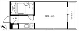 ユースフル祐天寺No.1 ワンルームの間取図画像