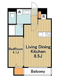 ＬＵＮＡＣＯＵＲＴ 2階1LDKの間取り