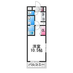 サウスレジデンスビッグバード 1Kの間取図画像