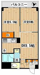 エトワーレオトール鷺沼 2DKの間取図画像