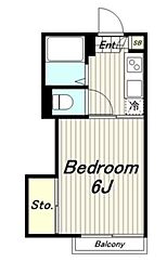 コーポラス100 1Kの間取図画像