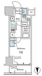 パークアクシス池袋 1Kの間取図画像