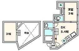 ルポルテ 1DKの間取図画像