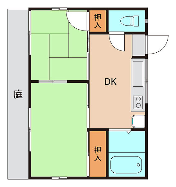 セントラルハイツ 101｜茨城県龍ケ崎市佐貫町(賃貸アパート2DK・1階・30.00㎡)の写真 その2