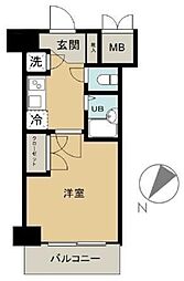 CYNTHIA FOUR-D GOTANDA-WEST 3階1Kの間取り