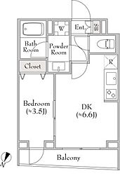 ディームス中野富士見町 1DKの間取図画像