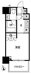 セントラル銀座 1Kの間取図画像