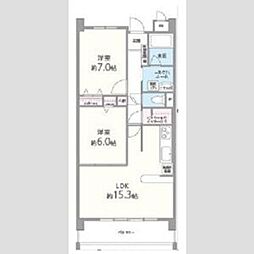 パレスマイセン 2LDKの間取図画像