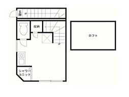 東急多摩川線 沼部駅 徒歩6分の賃貸アパート 2階ワンルームの間取り