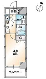 KDX千葉中央レジデンス 1Kの間取図画像