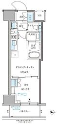 パークアクシス住吉ガーデンスクエア 1DKの間取図画像