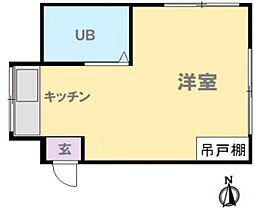 ミスズハイツ 1階ワンルームの間取り