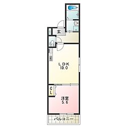 フジパレス沢ノ町5番館 1LDKの間取図画像