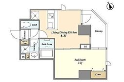 Lien西五反田 4階1LDKの間取り