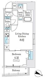 プライムブリス板橋本町 5階1LDKの間取り
