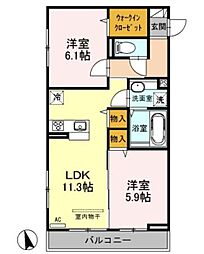 ブラウンヒルズ 2LDKの間取図画像