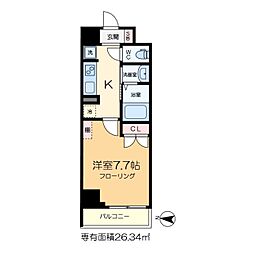 ＡｌｐｈａＰｒｉｍｅ東陽町 2階1Kの間取り