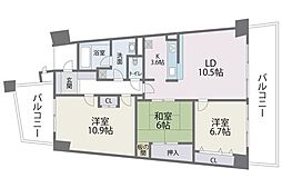 アイランドシティインフィニガーデンE棟 3LDKの間取図画像