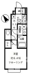 上目黒スカイコート 1Kの間取図画像