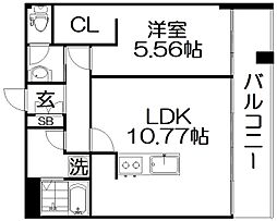 FLAT HOSHIDA 1LDKの間取図画像