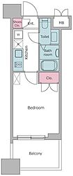 レジディア錦糸町 1Kの間取図画像