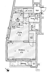 デュオスカーラ池之端 1DKの間取図画像