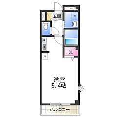 プリンスコート ワンルームの間取図画像