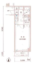 ロイヤルアメニティー南馬込 4階1Kの間取り