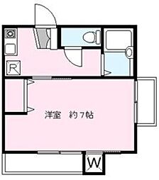 JLBグランエクリュ高輪台 3階1Kの間取り