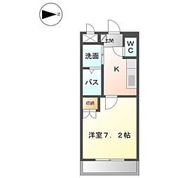 JR紀勢本線 宮前駅 徒歩20分の賃貸アパート 1階1Kの間取り