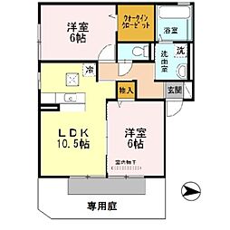 JR紀勢本線 黒江駅 徒歩24分の賃貸アパート 1階2LDKの間取り