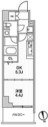 リテラス南千住サウス 1DKの間取図画像