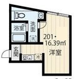レオーネ千住新橋 2階1Kの間取り