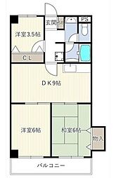 トーカド宮崎台東棟 3DKの間取図画像