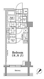 ワンルーフフラット月島 3階ワンルームの間取り