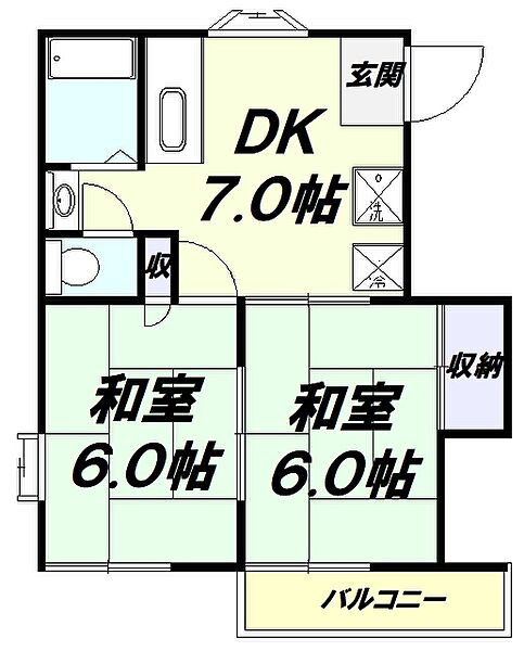 コートリバーサイドA ｜埼玉県入間市大字下藤沢(賃貸アパート2DK・1階・39.07㎡)の写真 その2